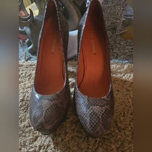 Via Spiga Snakeskin Patterned Heels